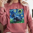 Scottish Terrier Starry Night Scotty Dog Art By Aja Comfort Colors Sweatshirt Crimson