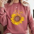 Sunflower Puzzle Pieces Autism Awareness For Mom Teacher For Women Comfort Colors Sweatshirt Crimson