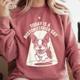 Today Is A Boston Terrier Day Cute Dog Lover Cartoon Comfort Colors Sweatshirt Crimson