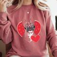 Valentine's Day Boston Terrier Comfort Colors Sweatshirt Crimson