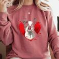 Valentine's Day Boston Terrier Dog Comfort Colors Sweatshirt Crimson