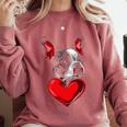 Valentine's Day Boston Terrier Dog Vector Comfort Colors Sweatshirt Crimson