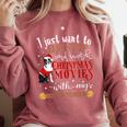 Watch Christmas Movies With My Boston Terrier Bostie Comfort Colors Sweatshirt Crimson