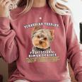 Yorkshire Terrier Yorkie Dog Professional Human Trainer Comfort Colors Sweatshirt Crimson