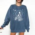 Astronaut Boston Terrier Space Galaxy Dog Lovers Comfort Colors Sweatshirt Denim