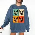 Bostie Dog Lover Boston Terrier With Sunglasses For Men Women Girls Kids Comfort Colors Sweatshirt Denim
