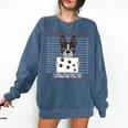 Boston Terrier American Gentleman Personal Stalker Dog Lover Comfort Colors Sweatshirt Denim
