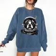 Boston Terrier Astronaut Shirt Spaceman Dog Space Lover Comfort Colors Sweatshirt Denim