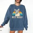 Boston Terrier Boston-Bulldog Comfort Colors Sweatshirt Denim