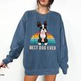 Boston Terrier Boston-Bulldog For Men Women Girls Kids Comfort Colors Sweatshirt Denim