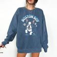 Boston Terrier Boy Cute Cartoon Dog Owner Pet Boston Terrier Comfort Colors Sweatshirt Denim