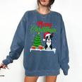 Boston Terrier Christmas Tree Lights Xmas Dog Lover Comfort Colors Sweatshirt Denim
