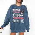 Boston Terrier Dog Bostie Halloween Costume Dog For Kids Comfort Colors Sweatshirt Denim