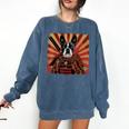 Boston Terrier Dog Japanese Art Samurai Ukiyo-e Comfort Colors Sweatshirt Denim