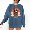 Boston Terrier Dog Japanese Style Samurai Dogs Comfort Colors Sweatshirt Denim