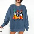 Boston Terrier Dog Lover Fall Ya'Ll Halloween Costume Men Women Comfort Colors Sweatshirt Denim