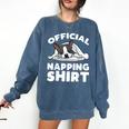 Boston Terrier Dog Official Sleeping Shirt Men Women Kids Comfort Colors Sweatshirt Denim