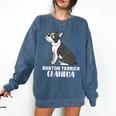 Boston Terrier Dog Owner Grandma Comfort Colors Sweatshirt Denim
