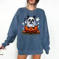 Boston Terrier Ghost Boo Halloween Kids Comfort Colors Sweatshirt Denim