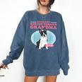 Boston Terrier Grandma Bostie Dog Owner Boston Terrier Men Women Comfort Colors Sweatshirt Denim