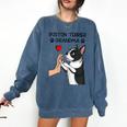 Boston Terrier Grandma Mother's Day Dog Mom Comfort Colors Sweatshirt Denim