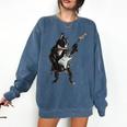 Boston Terrier Guitar Comfort Colors Sweatshirt Denim