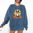 Boston Terrier Halloween Dog Lover Pumpkin Costume Comfort Colors Sweatshirt Denim