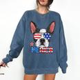 Boston Terrier Merica 4th Of July T Shirt Men Boys Dog Puppy Comfort Colors Sweatshirt Denim