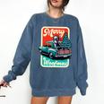 Boston Terrier Merry Christmas Tree Truck Santa Dog X-Mas Comfort Colors Sweatshirt Denim