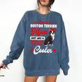 Boston Terrier Mom American Gentleman Dog Mother's Day Comfort Colors Sweatshirt Denim