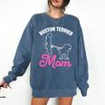 Boston Terrier Mom Comfort Colors Sweatshirt Denim