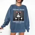 Boston Terrier Mug Shot Guilty Dog Comfort Colors Sweatshirt Denim