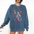 Boston Terrier Splash Comfort Colors Sweatshirt Denim