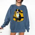 Boston Terrier s Mid-Century Modern Art s Street Grunge Comfort Colors Sweatshirt Denim