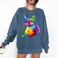Dog Lover Boston Terrier Dog Colorful Boston Terrier Men Women Kids Comfort Colors Sweatshirt Denim
