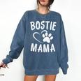 Fun Bostie Mama Dog Lover Apparel Boston Terrier Mom Comfort Colors Sweatshirt Denim