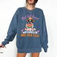 This Girl Loves Watermelon And Her Boston Terrier Dog Mother Comfort Colors Sweatshirt Denim