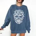 Halloween Costume Skull Boston Terrier Dog Lover Comfort Colors Sweatshirt Denim