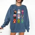 Pig Spooky Ghost Witch Boo-Jee Horror Pumpkin Pig Halloween Comfort Colors Sweatshirt Denim