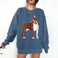 Red Boston Terrier Dog Comfort Colors Sweatshirt Denim