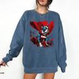 Super Power Superhero Boston Terrier Dog For Men Women Kids Comfort Colors Sweatshirt Denim