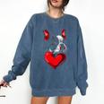 Valentine's Day Boston Terrier Dog Vector Comfort Colors Sweatshirt Denim