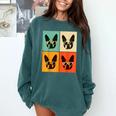 Bostie Dog Lover Boston Terrier With Sunglasses For Men Women Girls Kids Comfort Colors Sweatshirt Blue Spruce