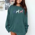 Boston Terrier 4th Of July Dog Patriotic USA Flag Man Woman Comfort Colors Sweatshirt Blue Spruce