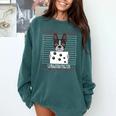Boston Terrier American Gentleman Personal Stalker Dog Lover Comfort Colors Sweatshirt Blue Spruce