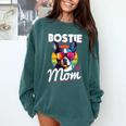 Boston Terrier Bostie Dog Breed Pet Bostie Mom Comfort Colors Sweatshirt Blue Spruce