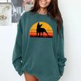 Boston Terrier Bostie Sunset Retro Dog Pet Mom Dad Comfort Colors Sweatshirt Blue Spruce