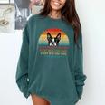 Boston Terrier Dog Every Snack You Make Every Meal You Bake Men Women Comfort Colors Sweatshirt Blue Spruce