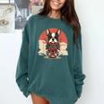 Boston Terrier Dog Japanese Style Samurai Dogs Comfort Colors Sweatshirt Blue Spruce