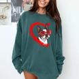 Boston Terrier Dog Mom Dad Valentine’s Day Pet Lover For Men Women Kids Comfort Colors Sweatshirt Blue Spruce